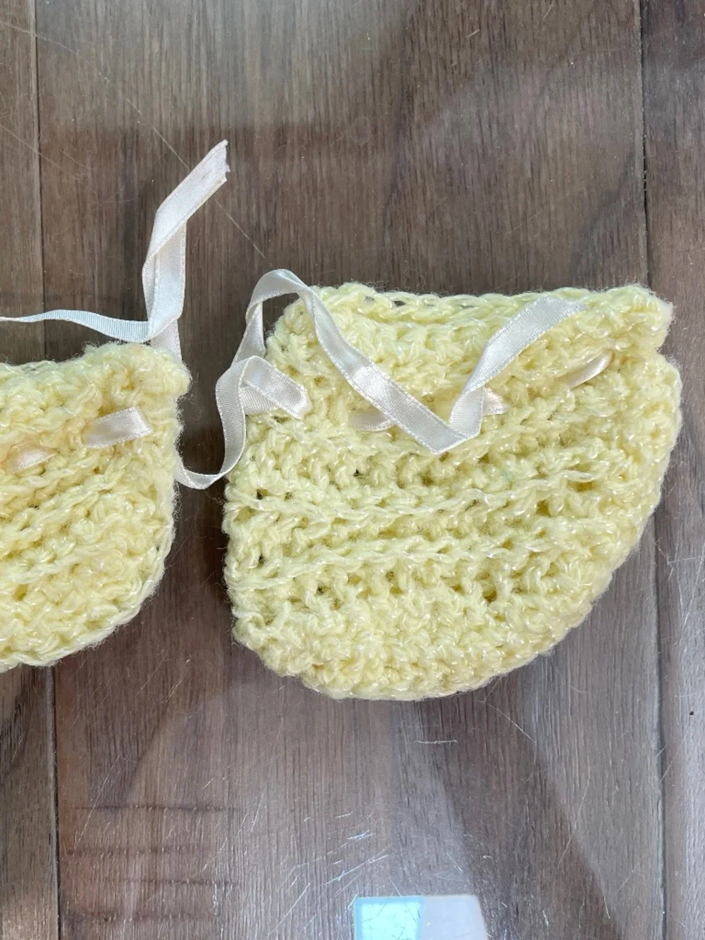 Vintage Hand-Crocheted/Knit Baby Shawl and Bootie Set